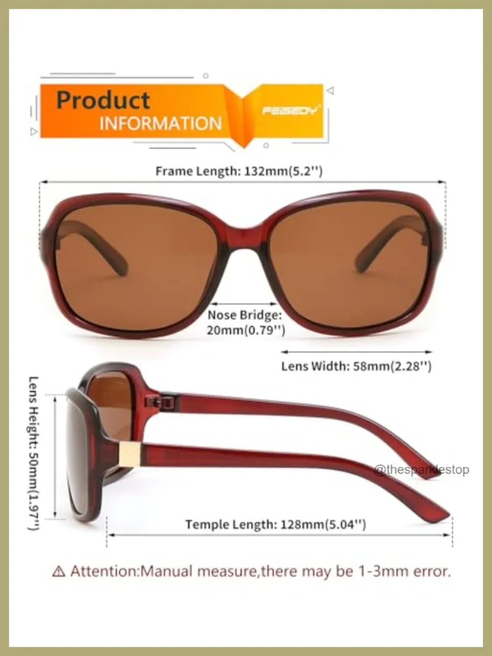 Vintage Square Polarized Sunglasses UV400 Protection Retro Style